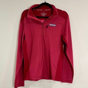 Vineyard Vines Performance Red Quarter Zip Pullover size XS